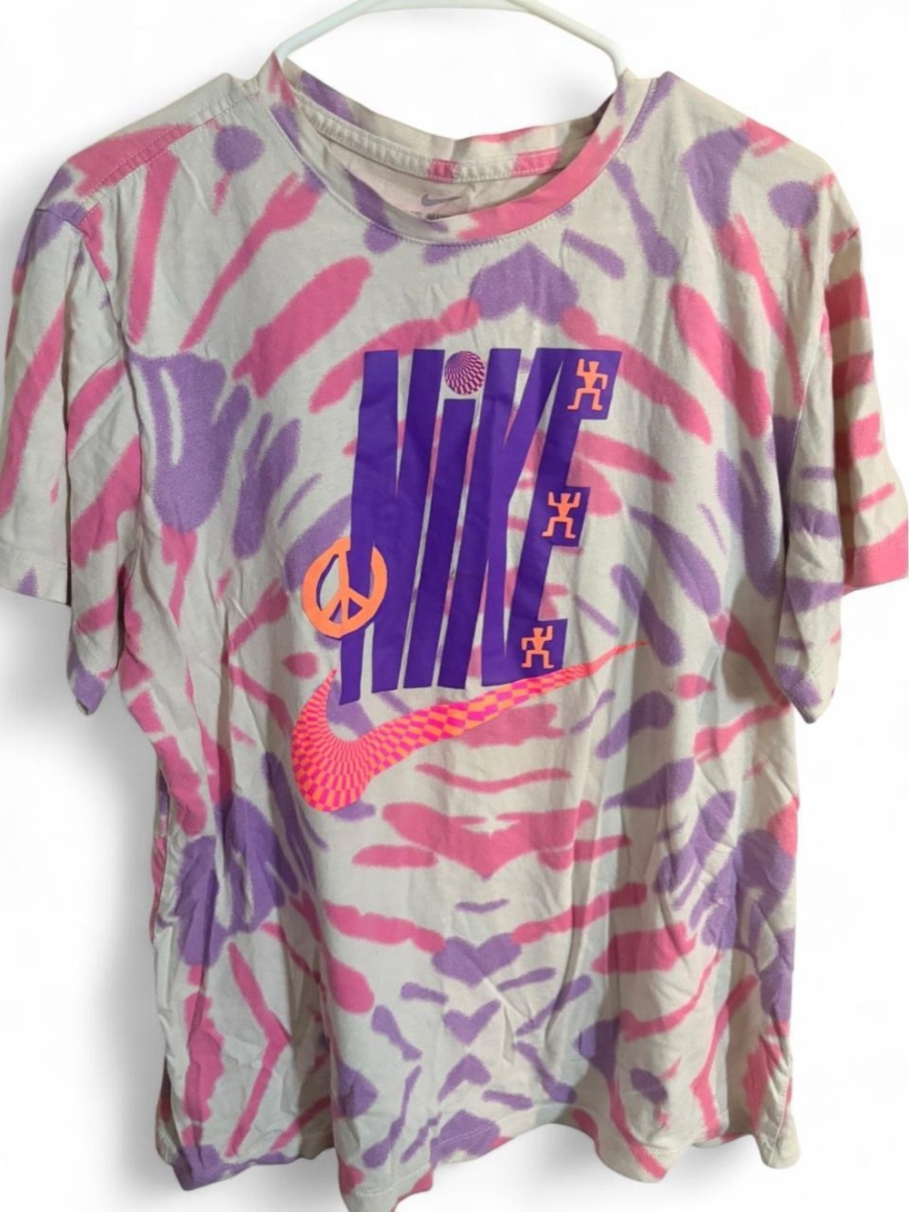 Nike Light Pink & Gray Swoosh Graphic Tee